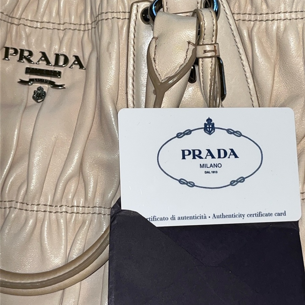 Pre-loved Prada Nappa Gaufre’ ECRU’ Satchel Two Way Bag - Picture 17 of 17